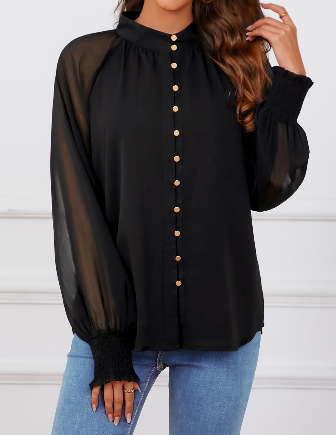 ZESICA Women's Floral Print Blouse 2026 Long Sleeve Button Down Casual Fall Boho Oversized Tops Shirts - Image 2