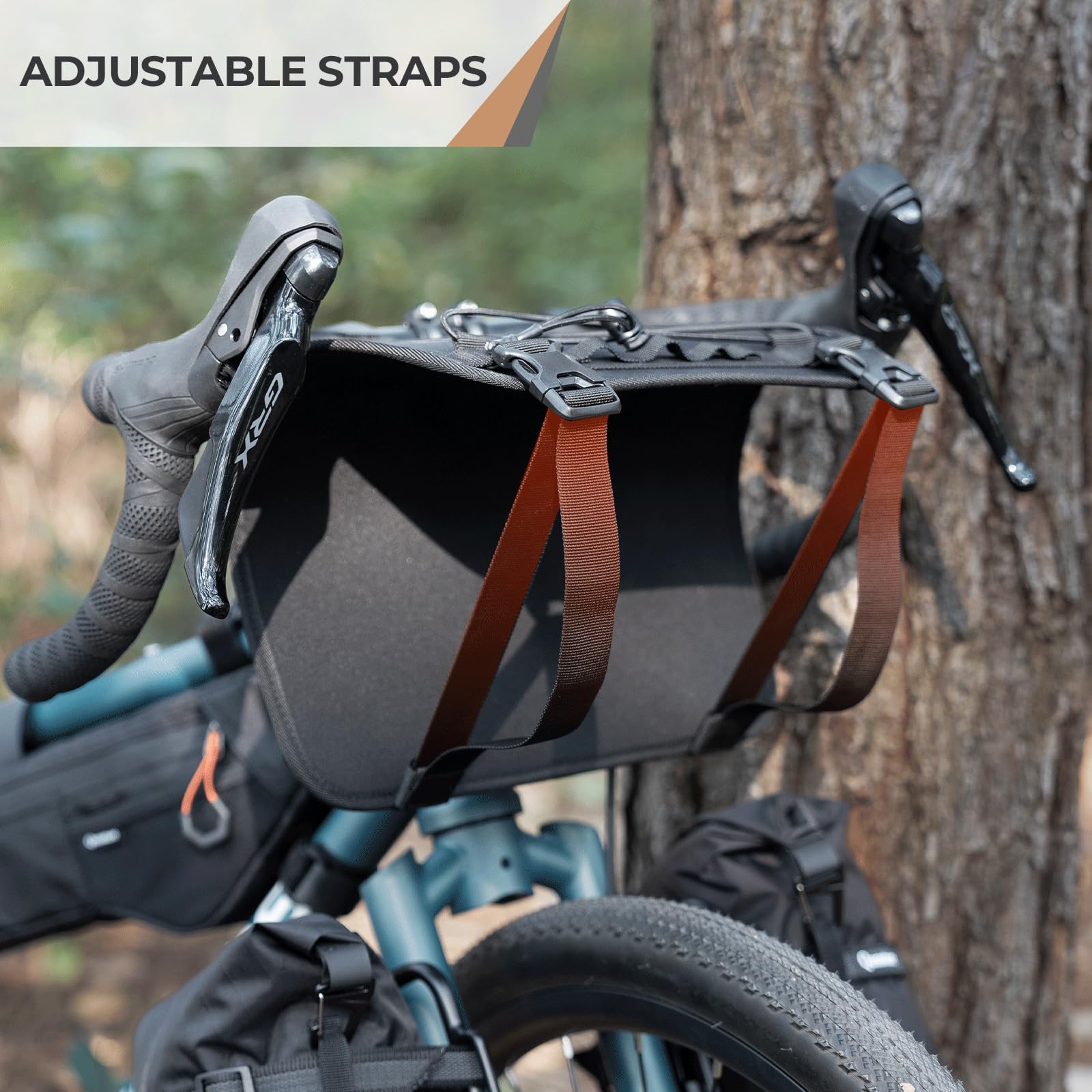 Porte-Bagages Avant pour vélo de Route VTT, Support de Guidon Vélo Réglable – Système de Fixation Avant pour Sac de Guidon, Sac Étanche, Sac de Couchage