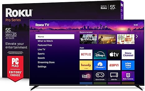 Amazon.com: Roku Smart TV – 55-Inch Pro Series, Mini-LED TV – RokuTV ...