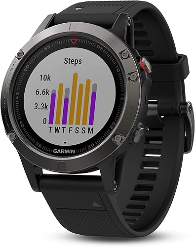 Garmin fnix 5 Smartwatch Multisport GPS de alta calidad y robusto Reloj únicamente 47 mm Gris negro Slate Gray Black Band