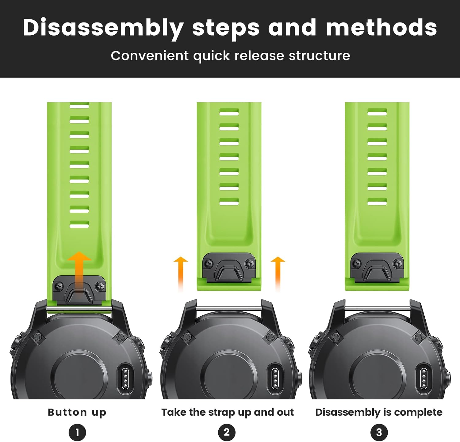 NotoCity Compatible with Fenix 7/Fenix 6/Fenix 5 Band,QuickFit 22mm Silicone Watch Band for Fenix 8 47mm/Fenix 7 Pro/Fenix 6 Pro/Fenix 5 Plus/Approach S70/S62/S60/Epix 2 Pro 47mm(Green) - Image 5