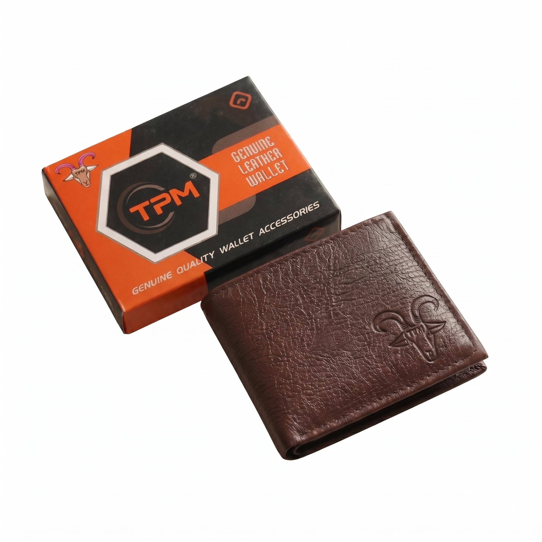 Men Brown Embossed Logo Artificial Leather Wallet - Rugged Style-image-11