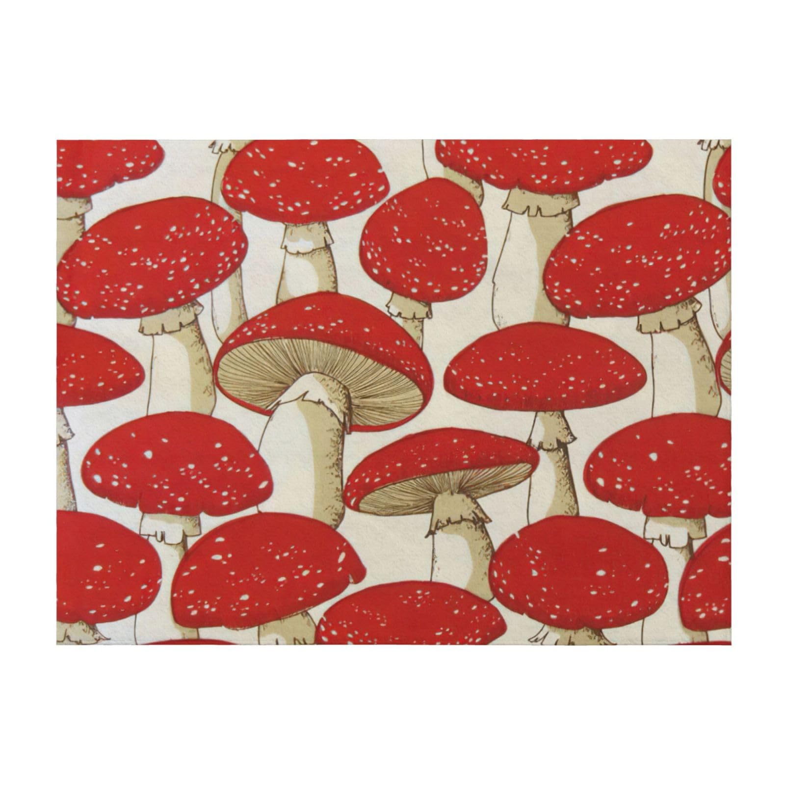 Couverture légère lit canapé imprimé champignon rouge jeté de lit toutes saisons