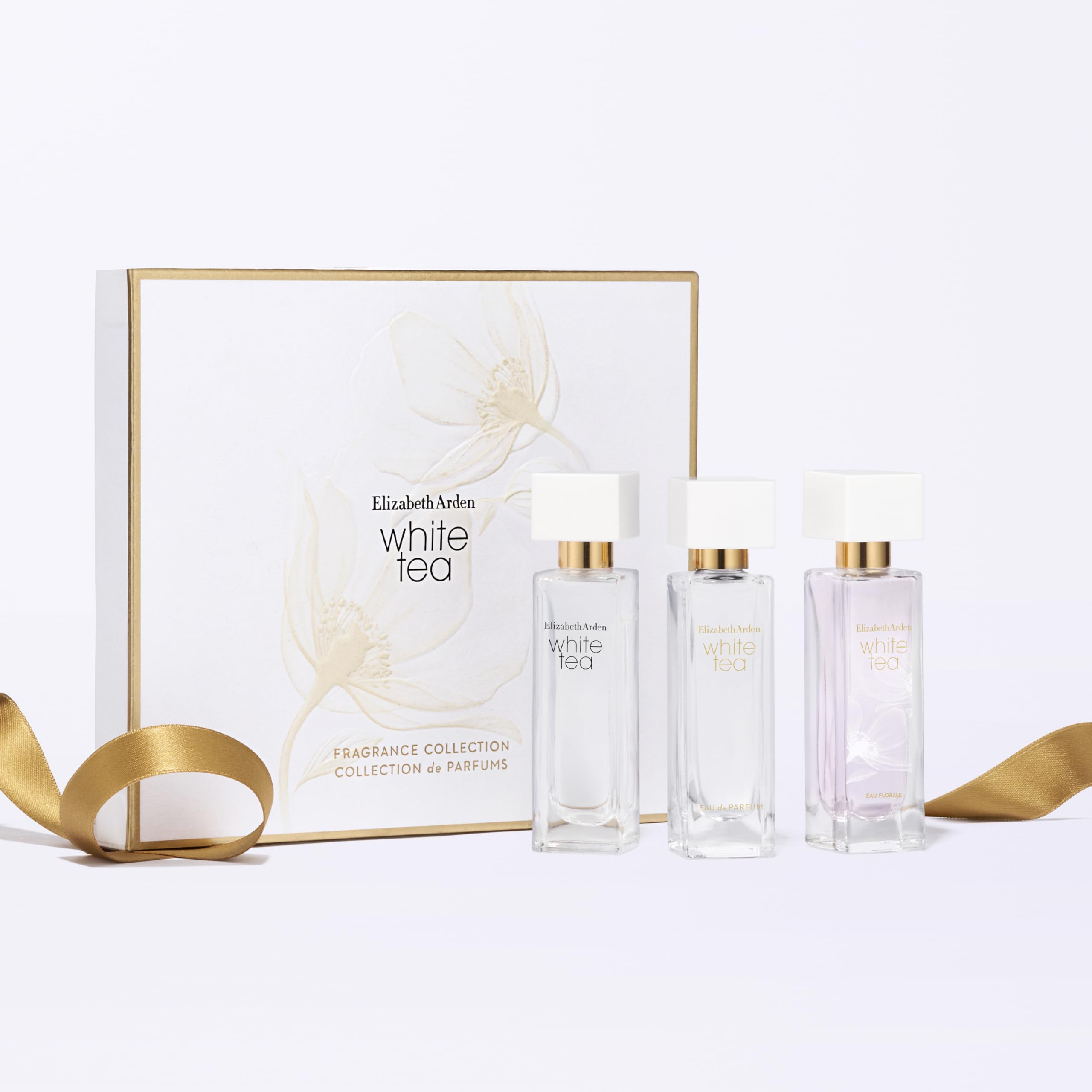 Elizabeth Arden, Juego de regalo de té blanco, Fragancia floral y vibrante, 3 miniaturas de 10 ml, regalo para mujeres