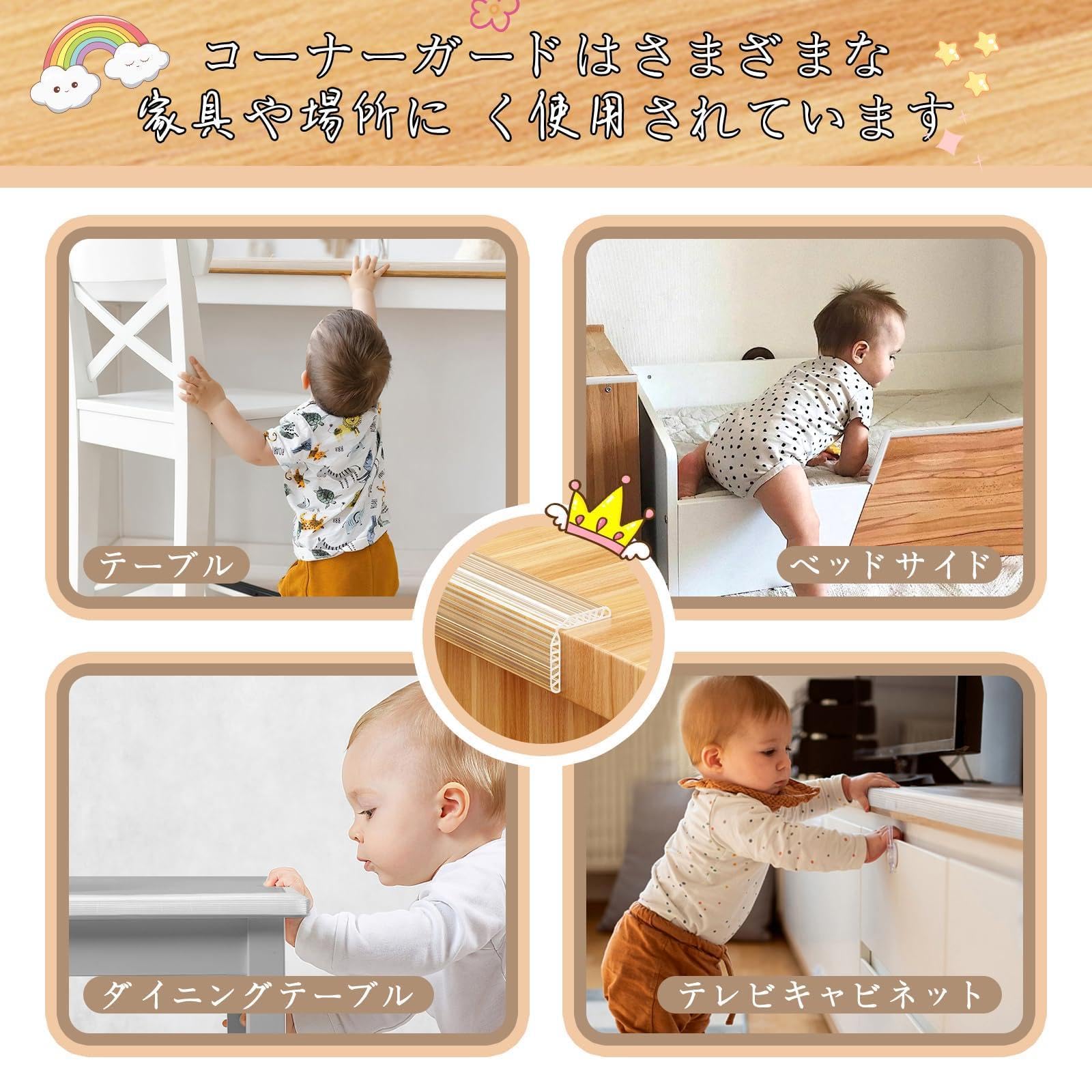 Amazon.co.jp: コーナーガード 無色透明 コーナークッション 