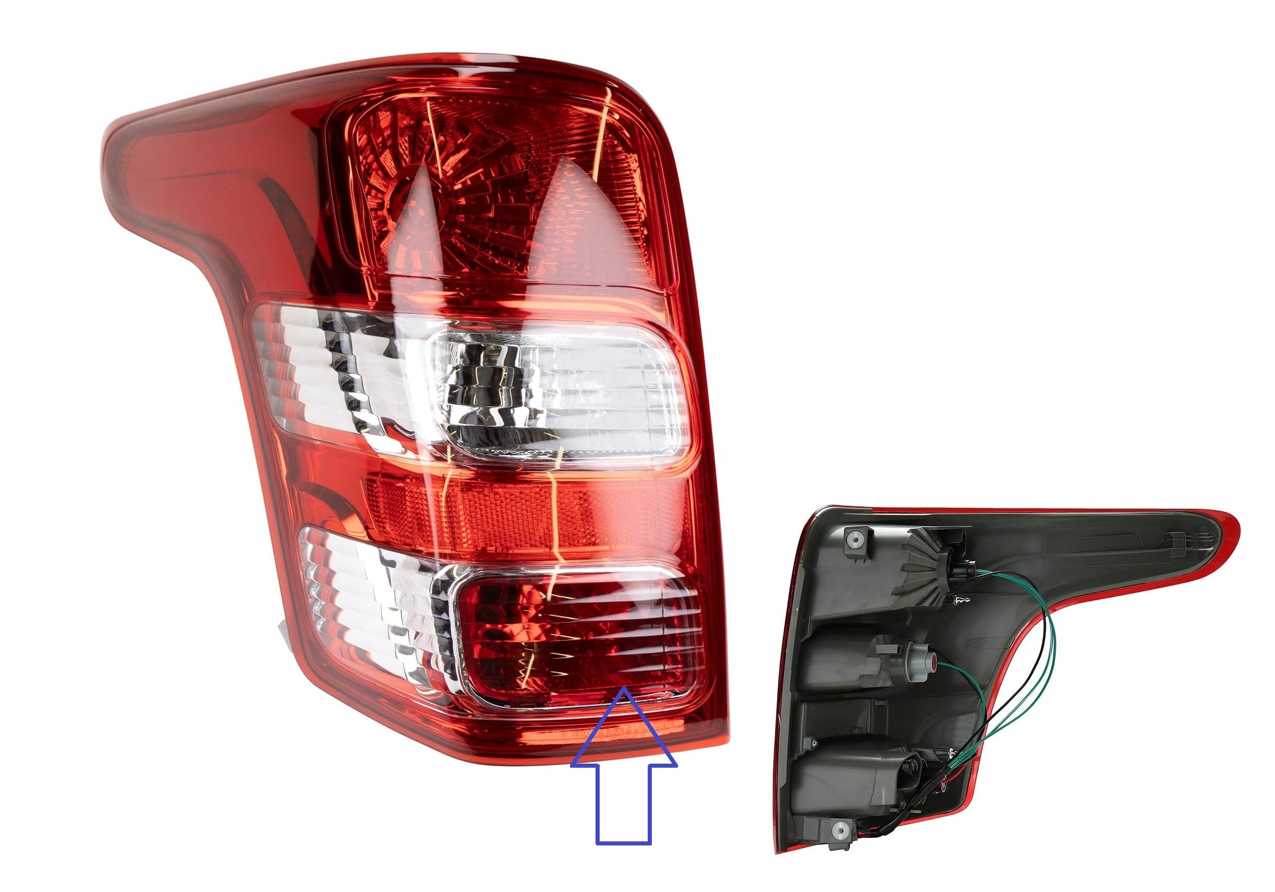 Faro Fanale Fanalino Posteriore SX Compatibile Per L200 Triton e Fullback da 2015 a 2020 con Portalampade Stop Luce Sinistro Lato Guidatore Con Retronebbia