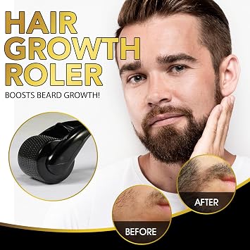 Beard Growth Kit, Beard Growth Serum with Roller, Beard Grooming Kit for Men, Beard Growth Oil for Thicker-Looking, Soft Beard