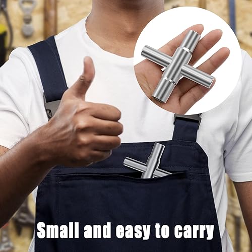 Miniatura 5 de Llave de cierre de agua Sillcock de 4 vías, 1 paquete, acero 40 Cr