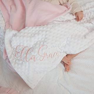 Personalized Baby Blanket, Custom Name Blanket, Newborn Minky Blanket, Baby Shower Gift, Newborn Gift, Cotton Blanket With Name Embroidery, Nursery Decor, Baby Bedding