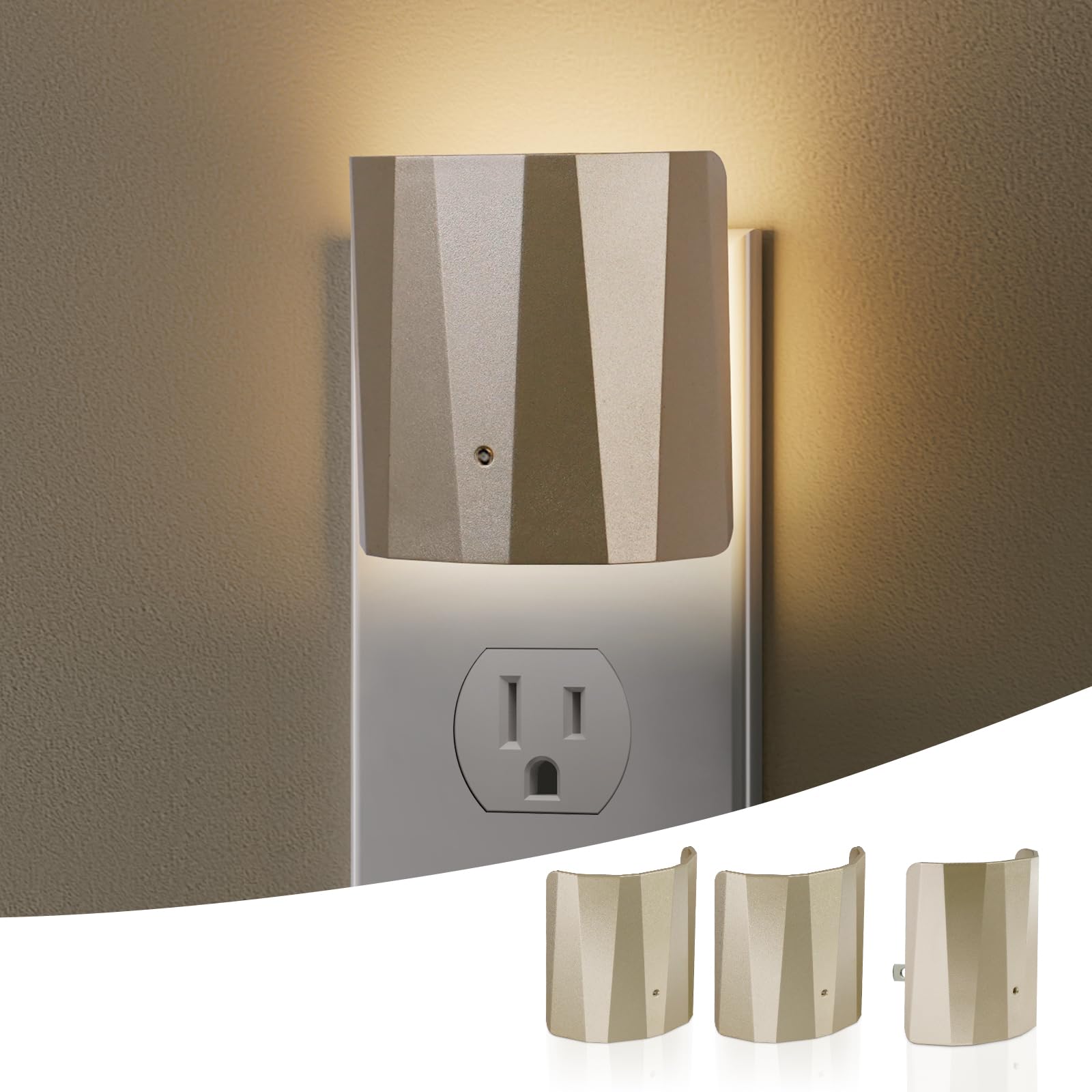 Dawnrise Plug in Night Lights for Wall Dawn to Dusk Night Light with 3000K 5Lm Backlit Nightlights for