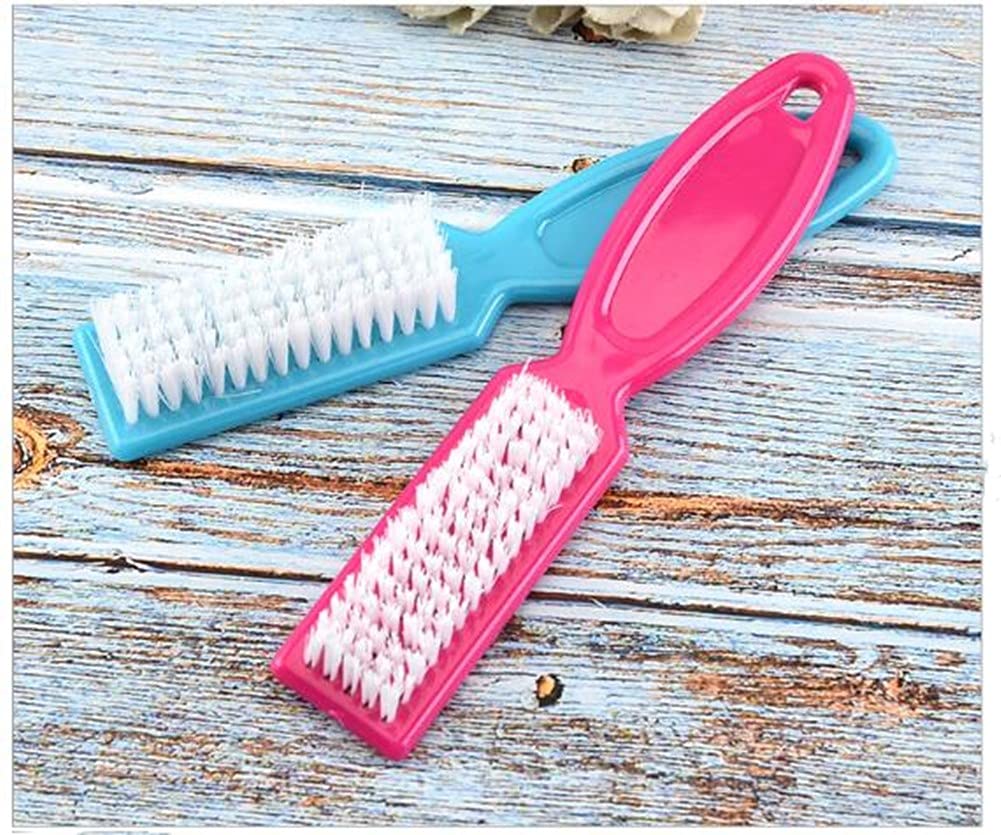 Sinen 4 Pcs Handle Grip Nail Brush, Hand Fingernail Cleaner Brush Manicure Tools Scrub Cleaning Brushes Kit for Toes and Nails (Random Colors)