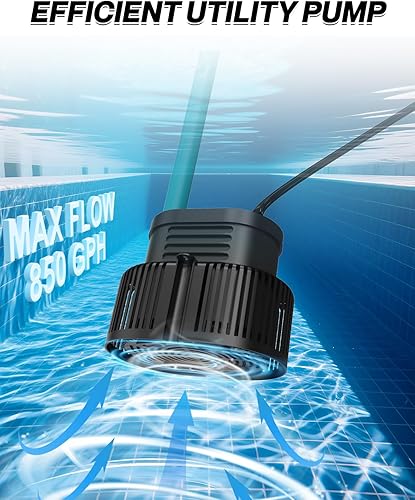 Miniatura 2 de Bomba de Cubierta de Piscina Sobre el Suelo - Bomba Sumergible de Sumidero, Bombas de Eliminación de Agua de Natación, con Manguera de Drenaje y