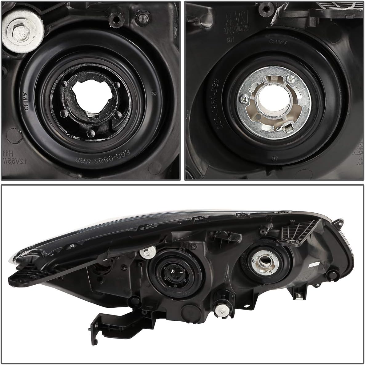 DNA MOTORING Left Driver Side Factory Style Projector Headlight Lamp Compitable with 13-15 HONDA ACCORD, OEM-HL-0059-L