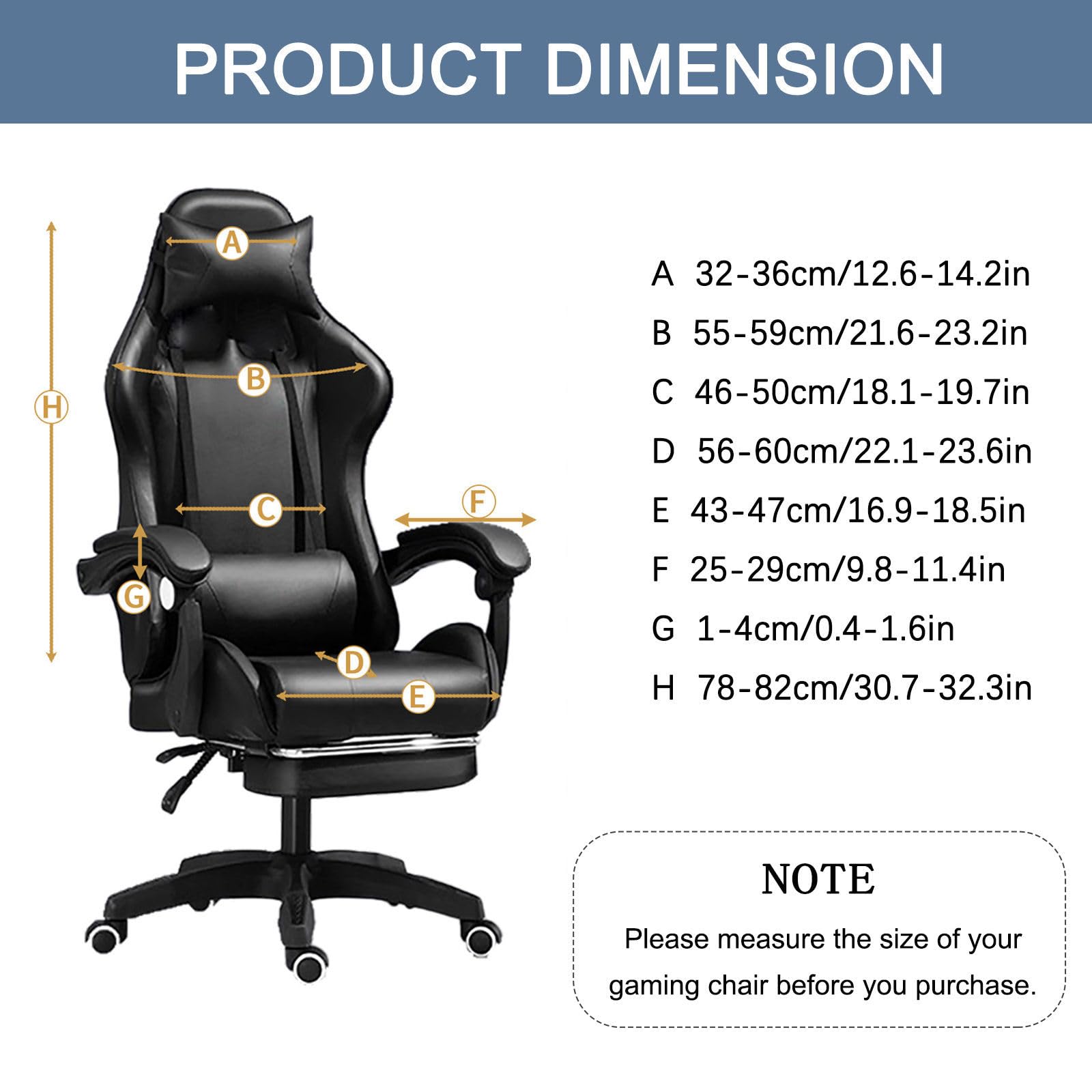 ZRCYXDW Stretch Gaming Chair Cover, Ergonomic Computer Chair Slipcover Spandex Removable Washable Gaming Chair Slipcovers with Armrest Covers-Dark Green-Large