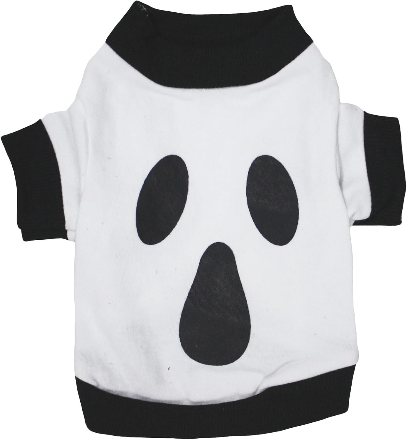 Petitebella Ghost Face White Puppy Dog T-Shirt (Medium)