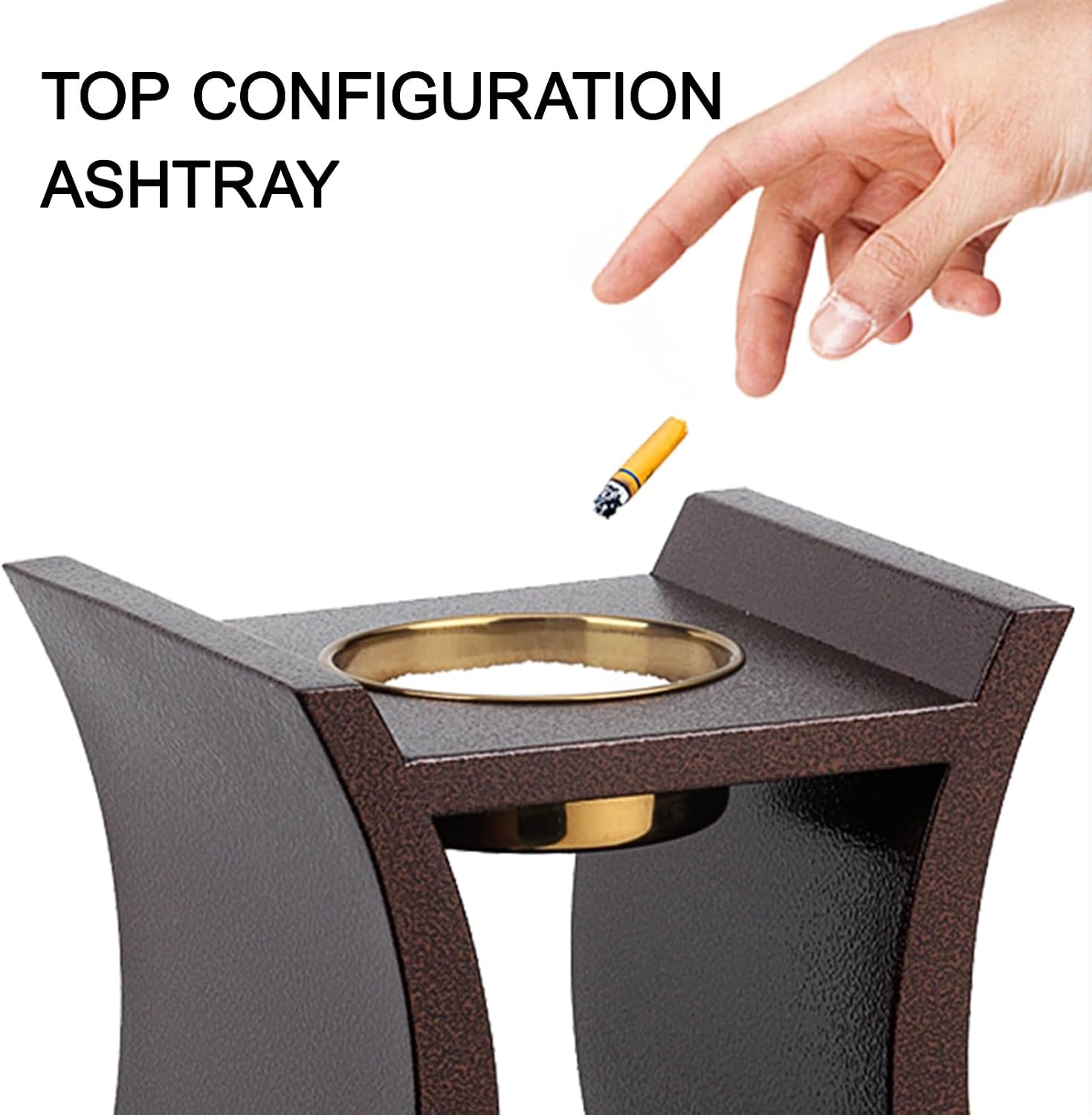 Outdoor Standing Ashtray, Stainless Steel Ash Cans, Commercial Metal Ashtrays for Disposal of Cigarette Butts Can be used Outside in Gardens, Terraces, Hotels, Restaurants(Silver)