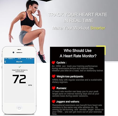 Miniatura 5 de KYTO Heart Rate Monitor Chest Strap, ANT+ Bluetooth, Compatible with iOSAndroid APPs, CyclingYogaBasketballRunningFitness ExerciseBoxing