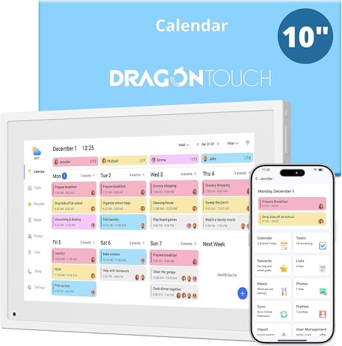 Miniatura 11 de Dragon Touch Calendario digital de 21.5 pulgadas, pantalla táctil, calendario electrónico de pared, tabla de tareas para planificador familiar