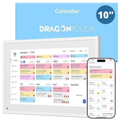 Digital Calendar Touch Screen 10 Inch, Electronic Calendar Chore Chart