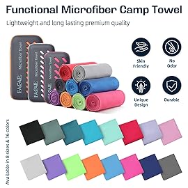 BAGAIL Microfiber Travel Towel, Green, 16 x 32 inches, Quick Dry, Super Absorbent, Compact and Lightweight, Skin Friendly