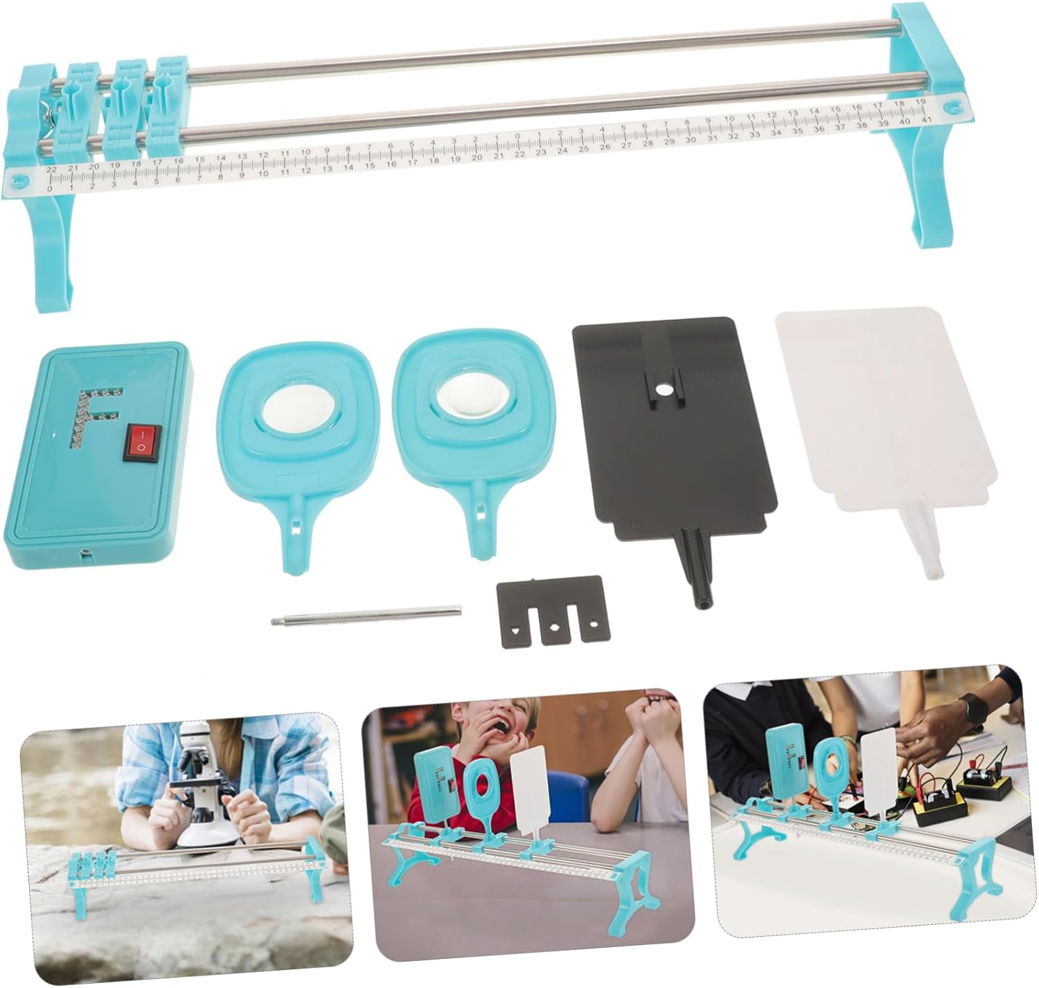 1 Set Optical Experiment Tools for Physics Learning Equipment with Light Source for Imaging for Classroom Science Experiments Enhance Understanding of Optics
