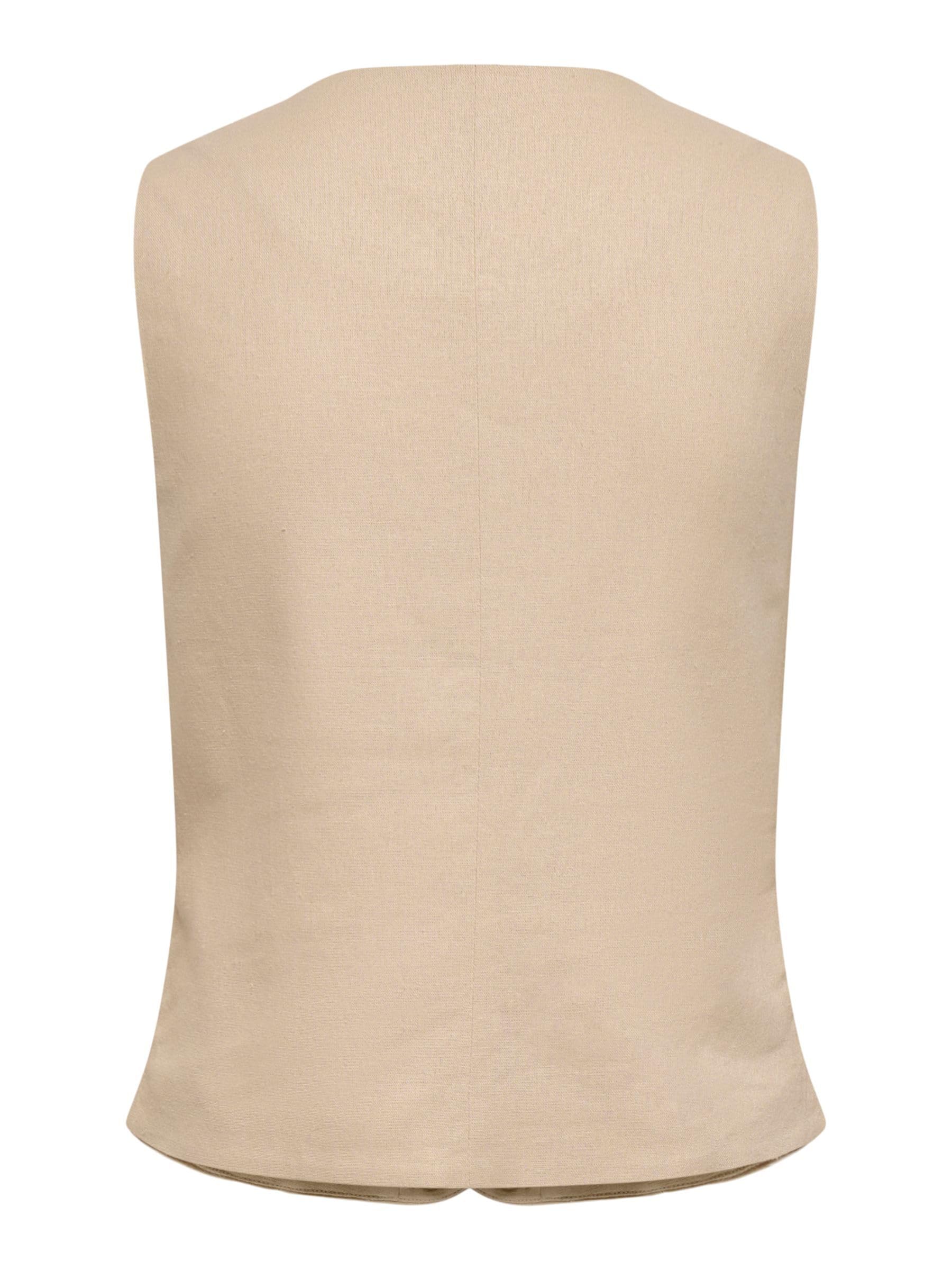 ONLY Onlgoa S/L Linen Bl Waistcoat CC TLR, Oxford Tan, 42 Donna