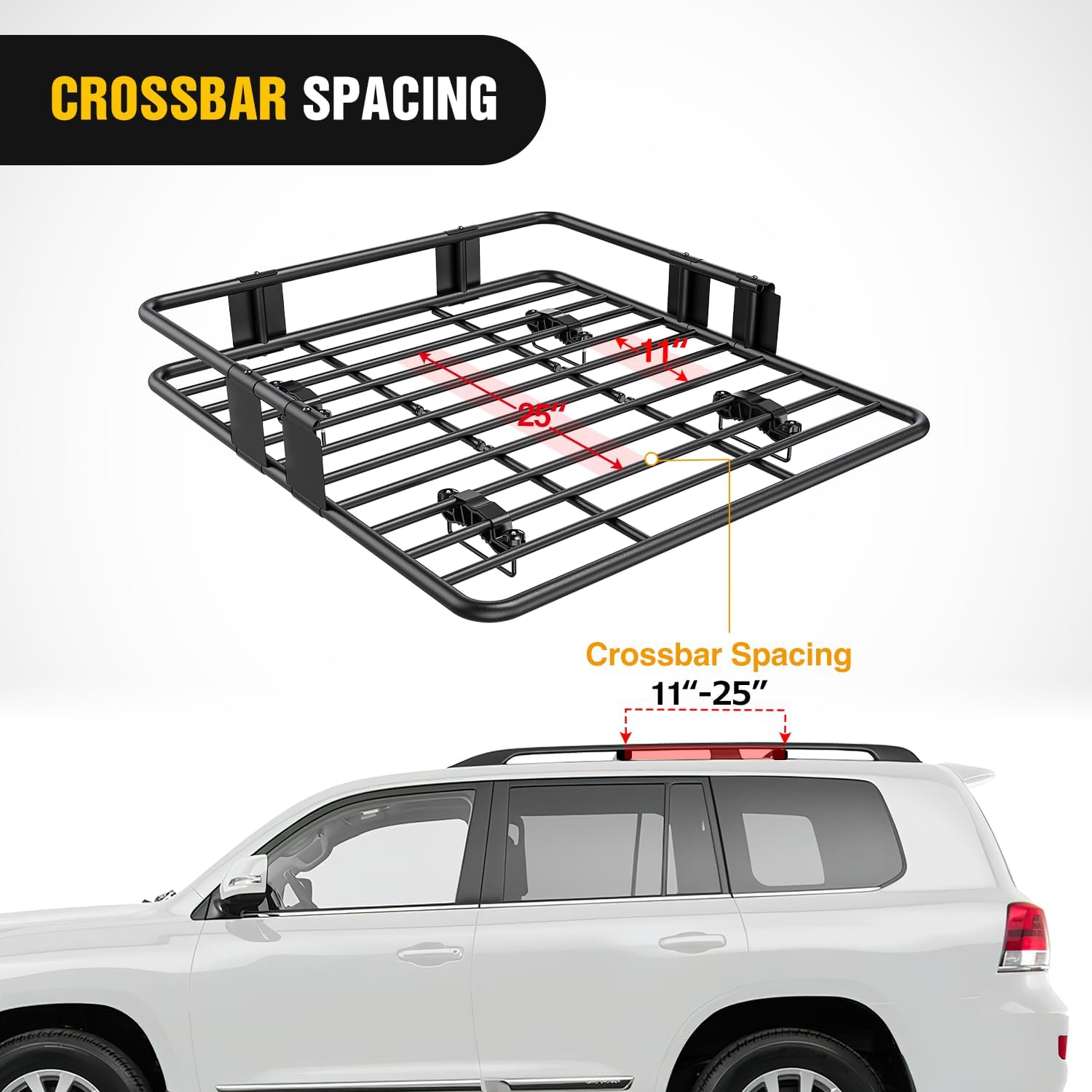 Nilight 43" x 39" x 6" Universal Roof Rack Cargo Basket Heavy-Duty 250LBS Capacity Rooftop Cargo Carrier Luggage Holder for SUV Truck Vehicle