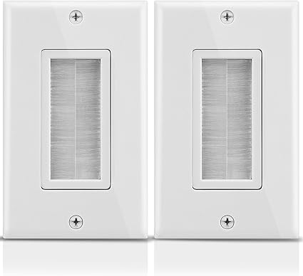 DIYEAH Kabeldurchführung Mit Bürste - Weiße Abdeckplatte Für Kabelmanagement