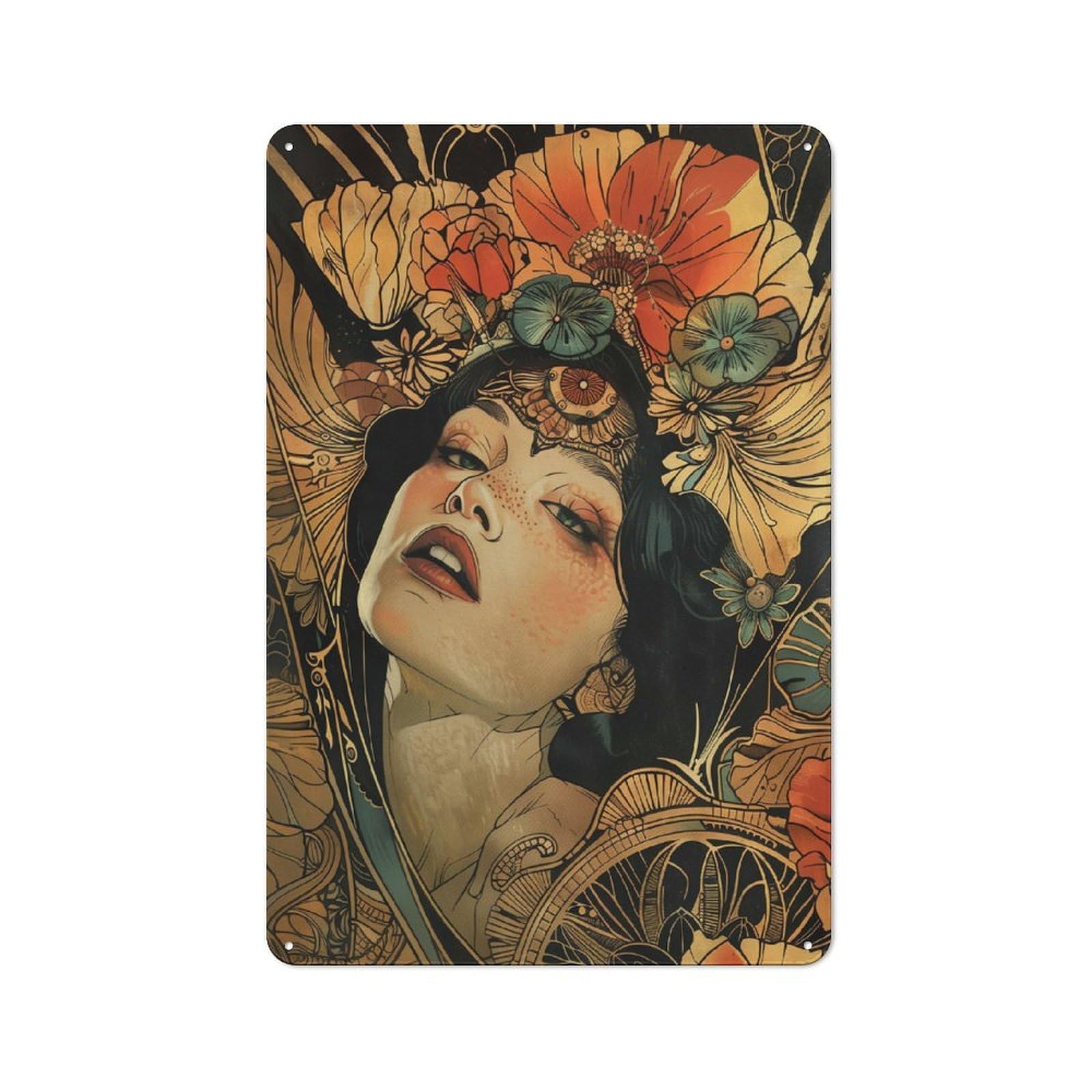 Junmoney Exstatic Goddess Of Summer Industrial-Style Tin Sign 30X20cm For Garage Or Workshop, For Garage, Workshop And Man Cave Decoration