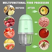 Vista 2 de Mini Food Processor - Cordless Food Processor & Portable Small Food Chopper for Meat Vegetables Fruit Salad Onion Garlic, Kitchen 1.3Cup, 300ml, 150