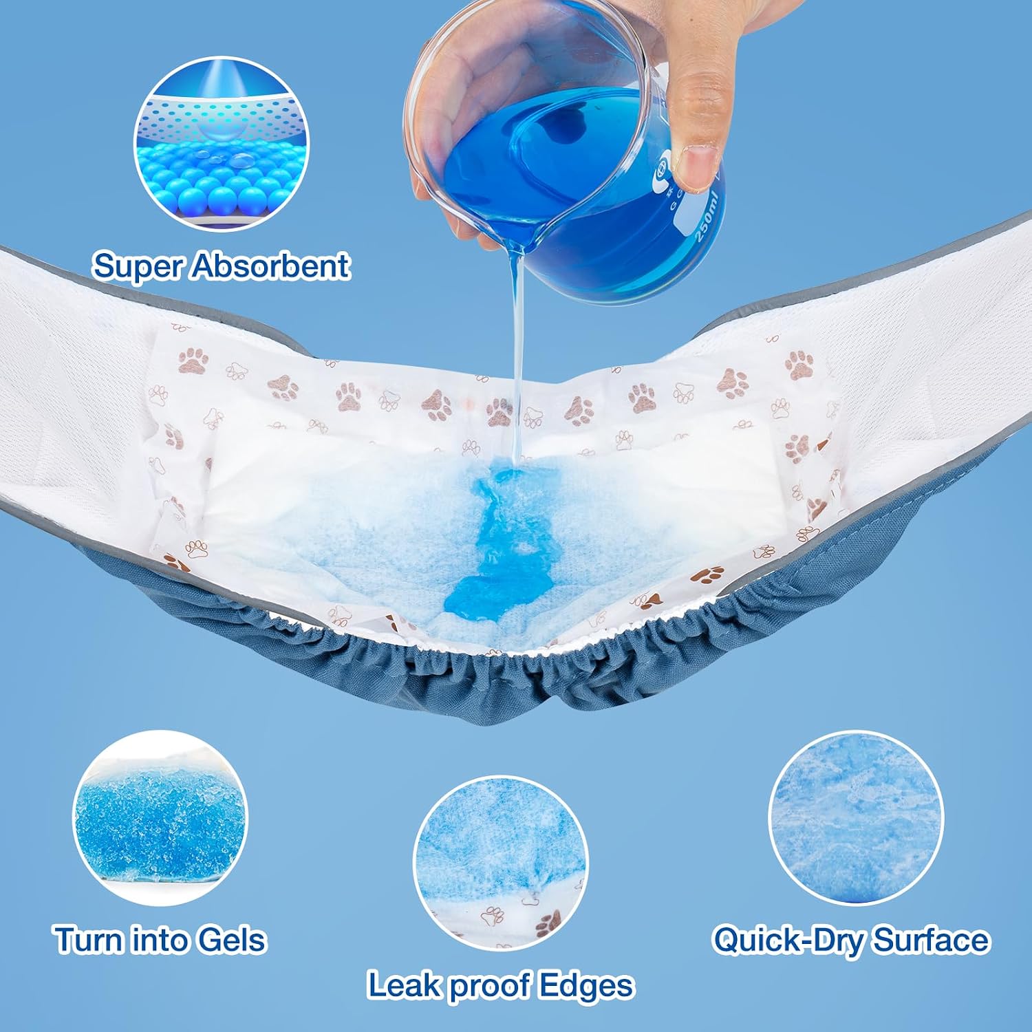 MICOOYO Male Dog Diaper Washable Lightweight S + Dog Diaper Liners M