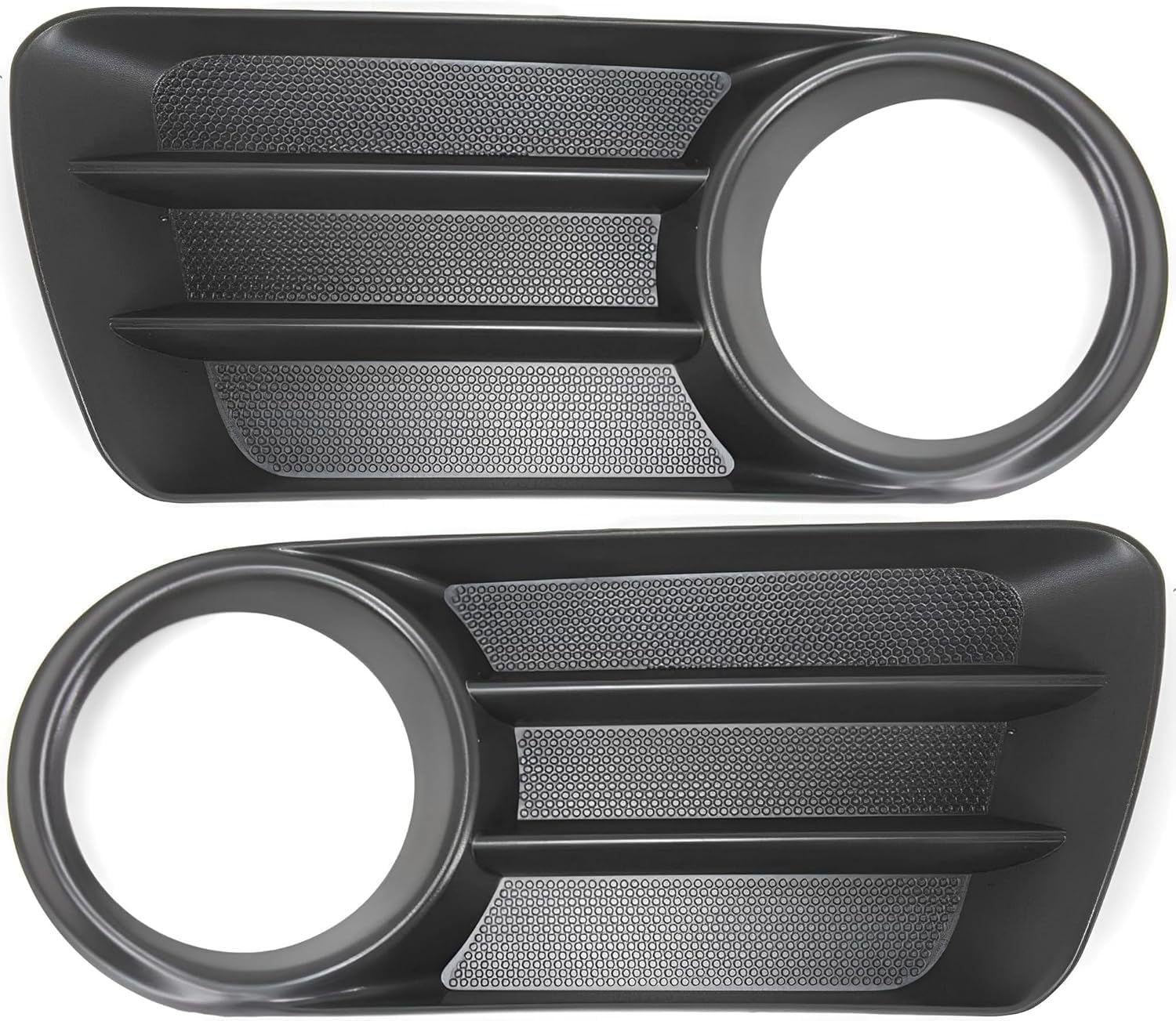 Front Left Driver and Right Passenger Side Pair Bumper Cover Fog Lamp Light Hole Bezel Insert Set of 2 Replacement for 2002-2005 Ford Explorer Black Textured Plastic FO1036105 FO1036106 1L2Z17K946BAA