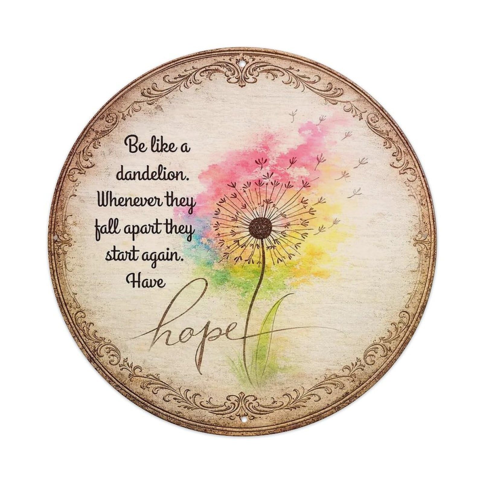 Be Like A Dandelion Hope Metal Tin Sign Plaque
