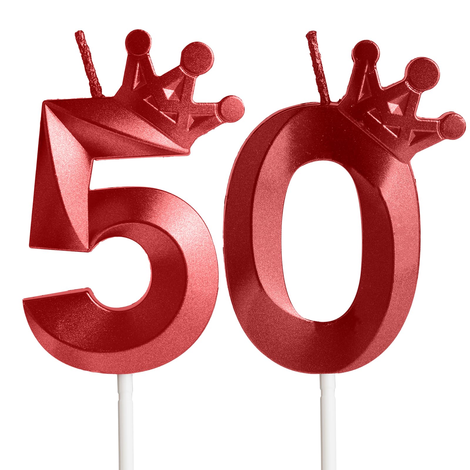 Hongplus Red 50 Candle Birthday Cake Topper - cake decorating supplies | Mubboo