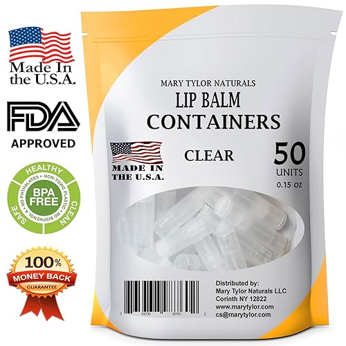 Miniatura 4 de 50 recipientes redondos transparentes para bálsamo labial, sin BPA, fabricados en Estados Unidos, 100% libre de BPA, con tapas transparentes para