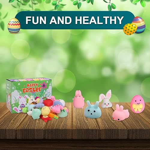 Miniatura 3 de Squishies, juguete de Pascua Squishy 32 piezas Mochi Squishy Toy Kawaii Huevo de Pascua Conejito Squishy Levantamiento lento, recuerdos de fiesta