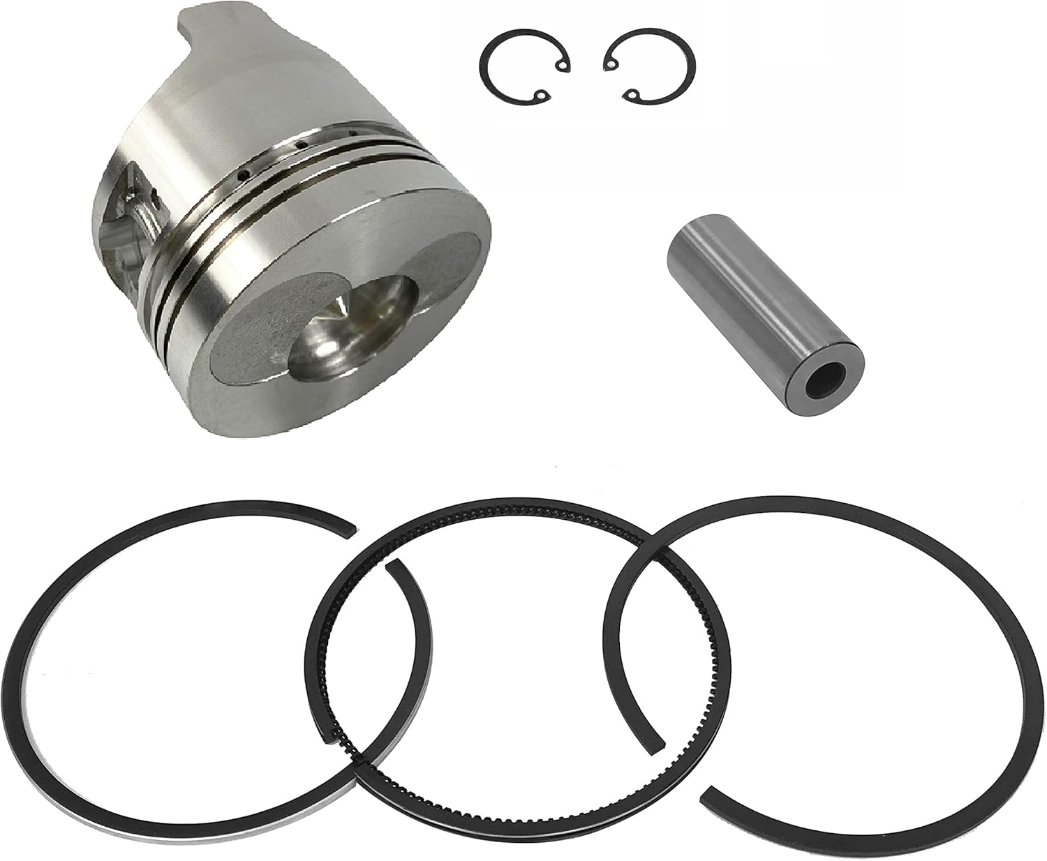 Aluminum Alloy Piston & Piston Ring Pin Clip Kit for 186F 186FE 406CC 9HP 10HP Diesel Engine Diameter 86MM Height 79MM