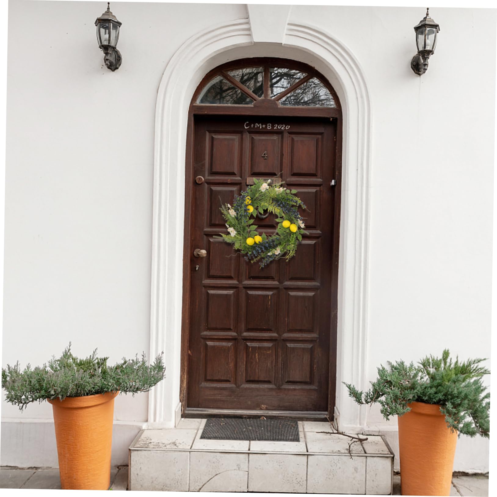 Ghirlanda Artificiale di Fiori e Frutti per Porta d Ingresso Decorazione Primaverile Estiva Finta Ghirlanda Rustica per Interni