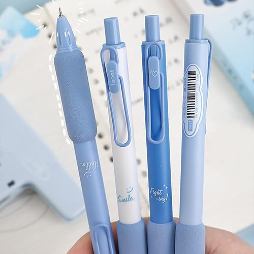 Miniatura 6 de MOZXIRZ 4 bolígrafos de tinta de gel, bolígrafos retráctiles, lindo bolígrafo de 0.020 in, suministros escolares de oficina para niñas, niños,