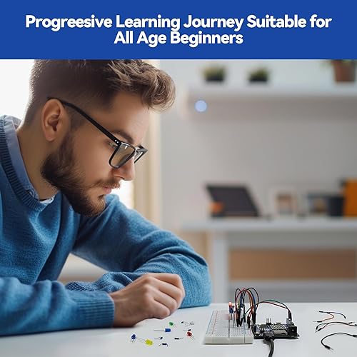 Miniatura 3 de SunFounder Elite Explorer Kit con original Arduino Uno R4 WiFi, Bluetooth IoT ESP32 IIC LCD1602 OLED Servo Relay MPU6050 Motor paso a paso, kit de