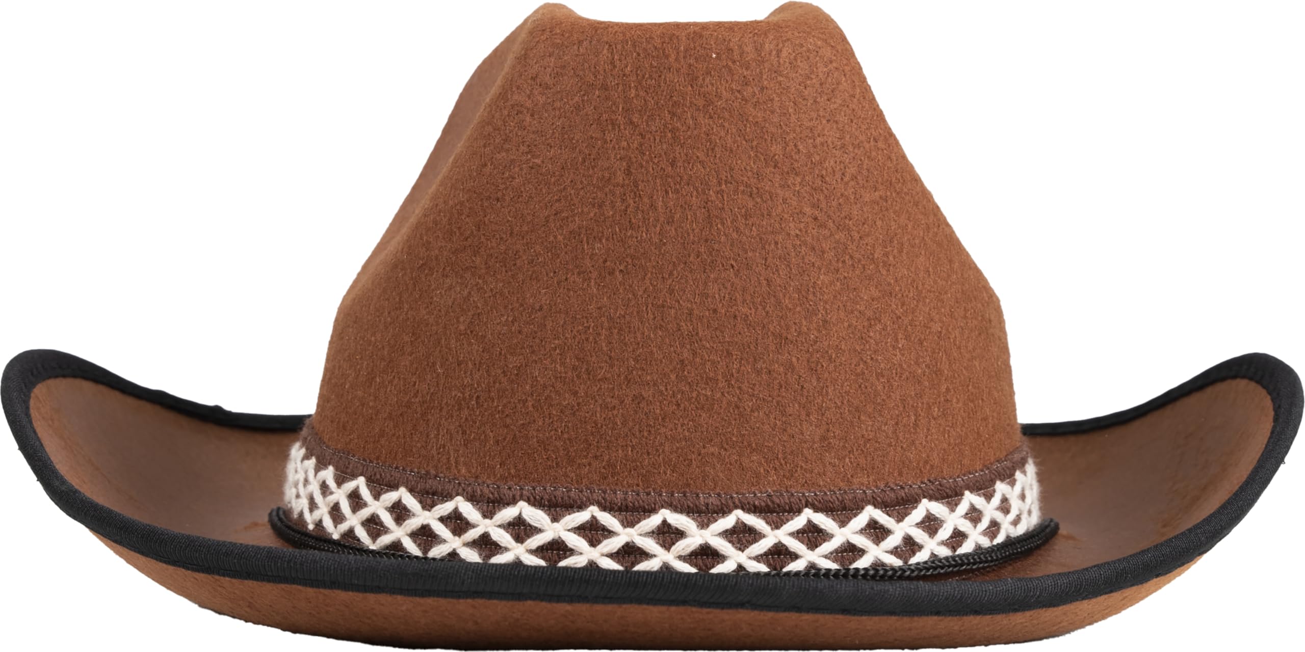 P'TIT CLOWN - 11235 - Chapeau Feutre Cowboy Enfant - Unisexe - Accessoire Déguisement Western - pour Costume Carnaval, Halloween, Cosplay, Anniversaire Fête Costumée, Spectacle - Marron