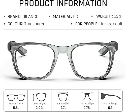 Miniatura 2 de DILANCO Gafas de seguridad transparentes con protectores laterales para mujeres y hombres, resistentes a la niebla y a los arañazos, protección UV