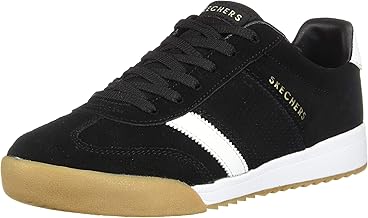 black trainers with white stripe