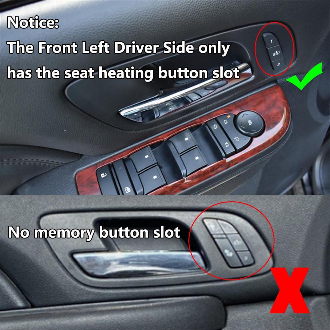 Interior Door Handles Compatible with 2007-2013 Escalade Silverado Tahoe Suburban Avalanche Yukon XL Sierra Set of 4 Inside 15947936 15935954 15939073 15939084