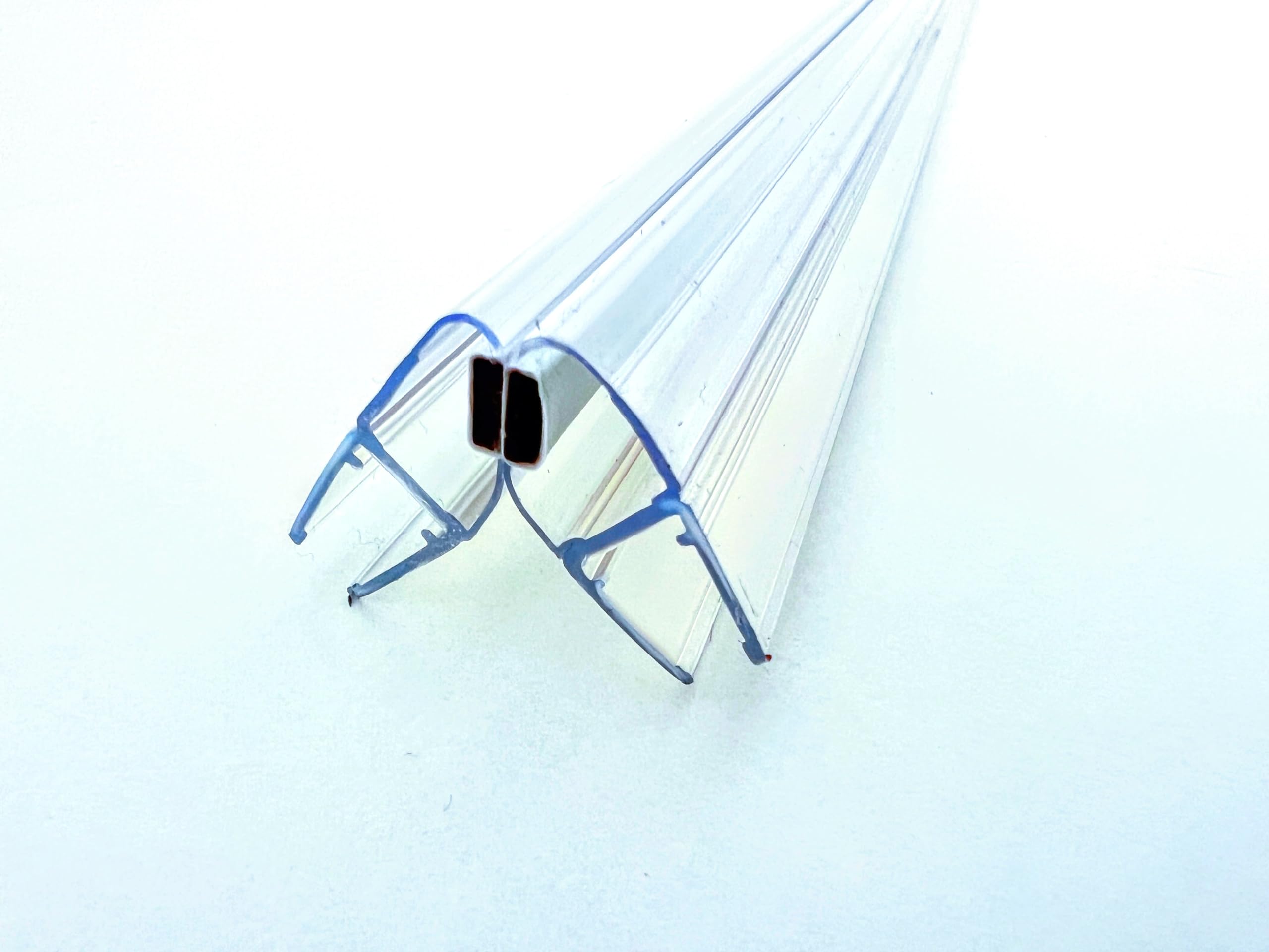 Kristhal Magnetische Duschdichtung 90° für Eckdusche (1 Paar) | 200cm Magnetdichtung für Flügeltür & Duschtür | Universal für 6mm, 7mm & 8mm Glasdicke | Transparentes Duschprofil Made in Germany