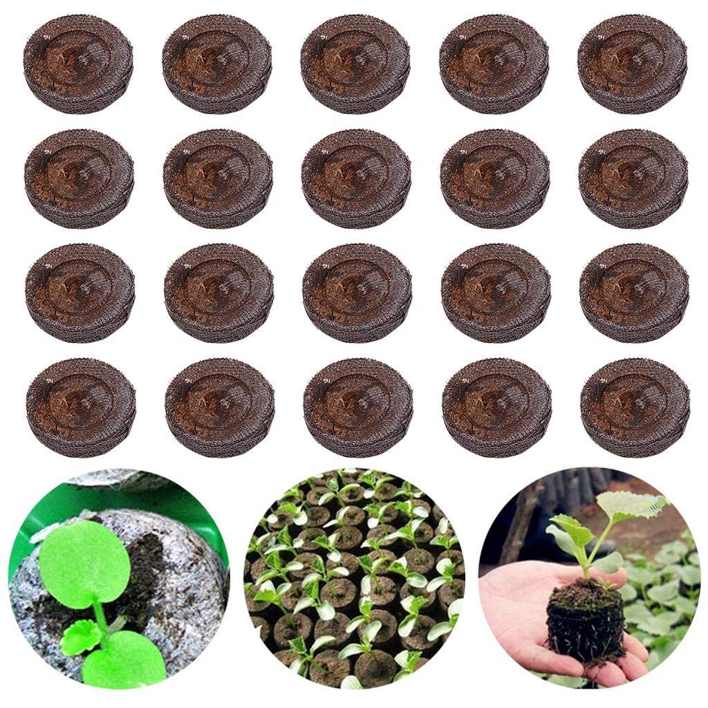 25mm Seed Starting Plugs Pallet Seedling Soil Block, Seed Fertilizer Nutrient Block Compressed Peat Block, Peat Pellets Starting Plugs Pallet Seedling Soil Blocks (20 Pack)