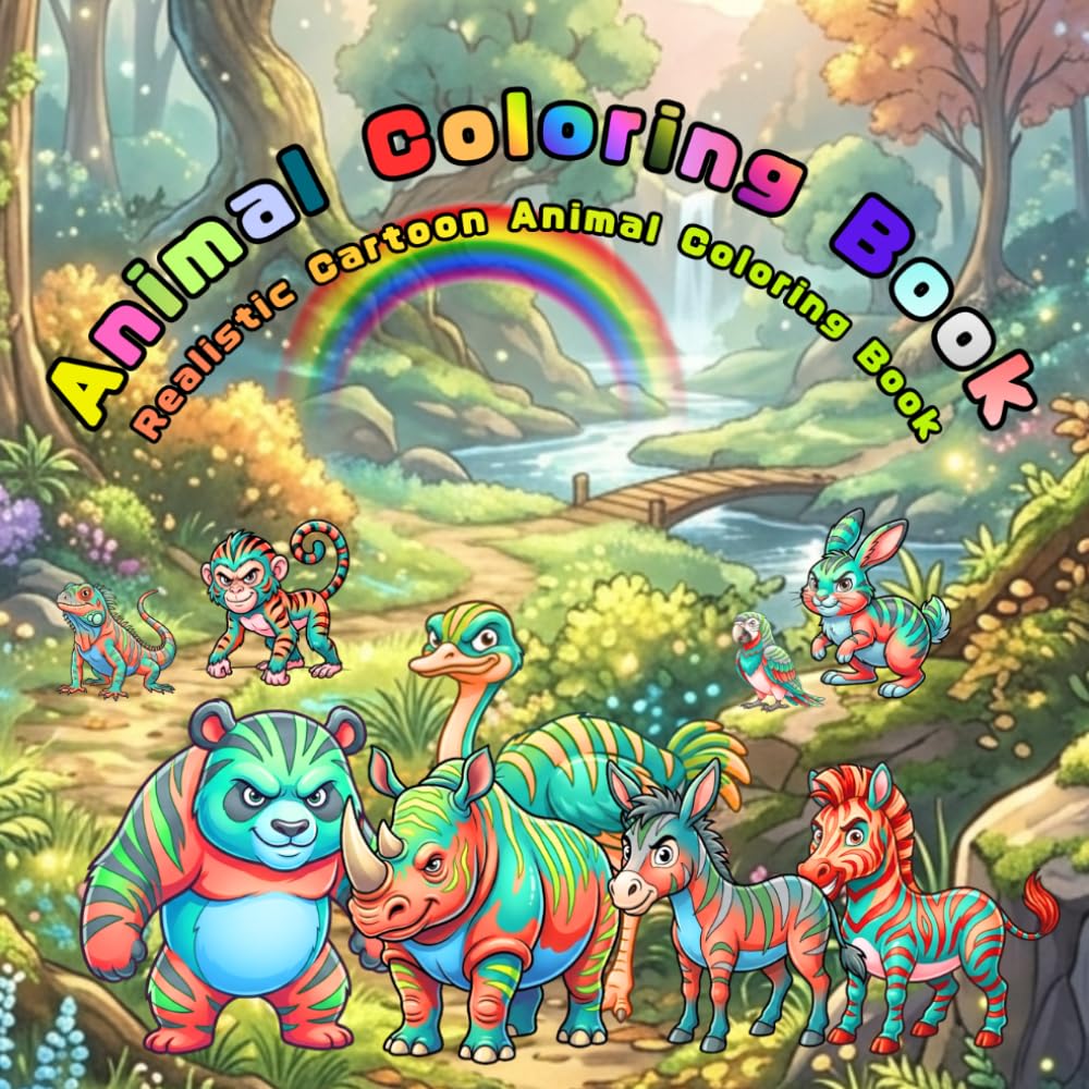 Animal Coloring Book: Realistic Cartoon Animal