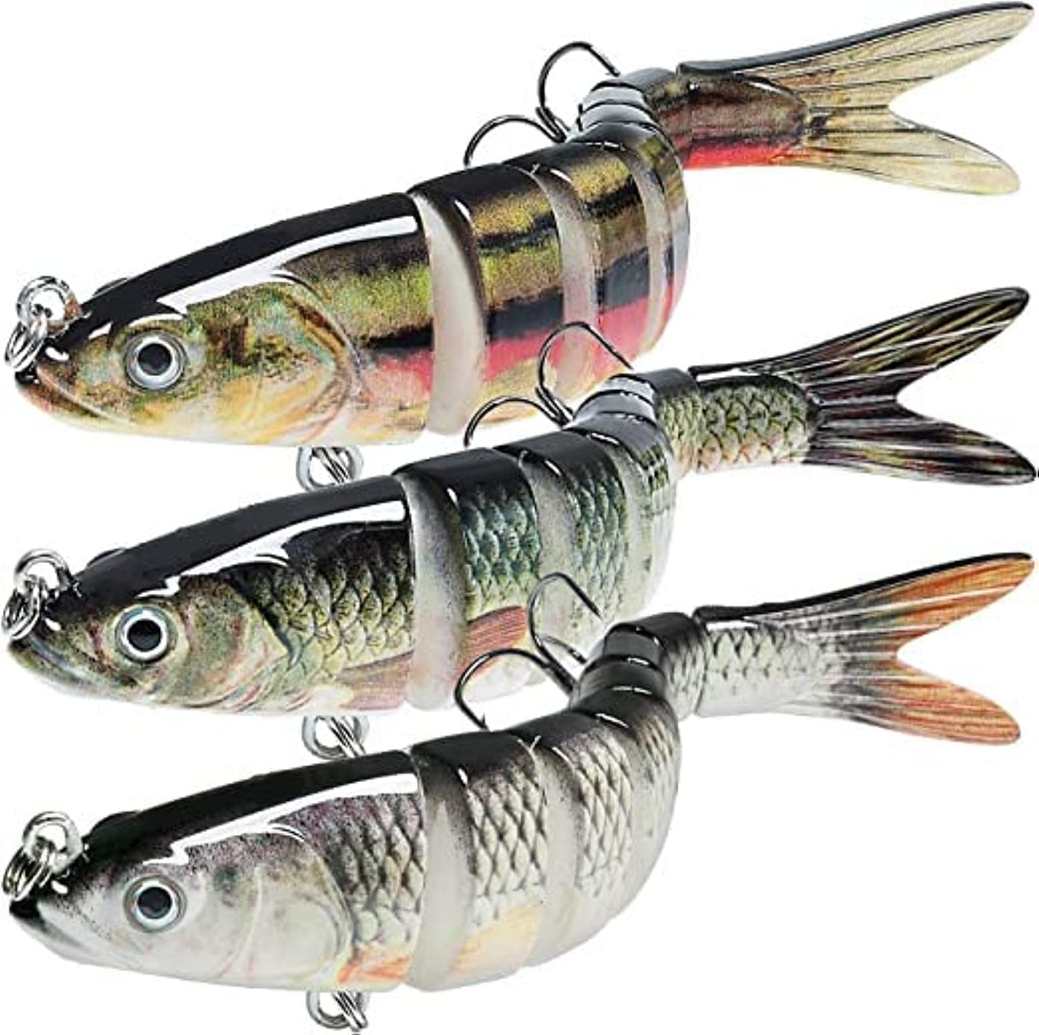 Fishing Lures for Bass Trout Multi Jointed Swimbaits Slow Sinking Bionic Swimming Lures Bass Freshwater Saltwater Bass Lifelike Fishing Lures Kit