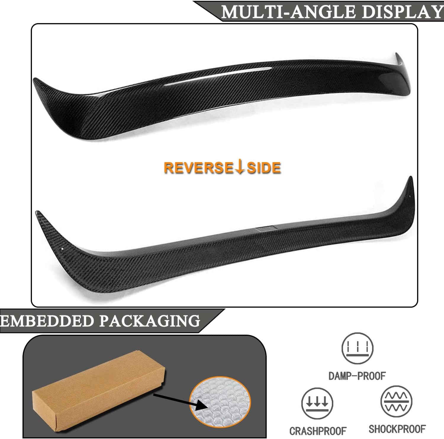 Carbon Fiber Roof Spoiler Compatible with 2013-2019 Benz CLA-Class C117 W117 4-Door Customized Rear Roof Window Wing Lip