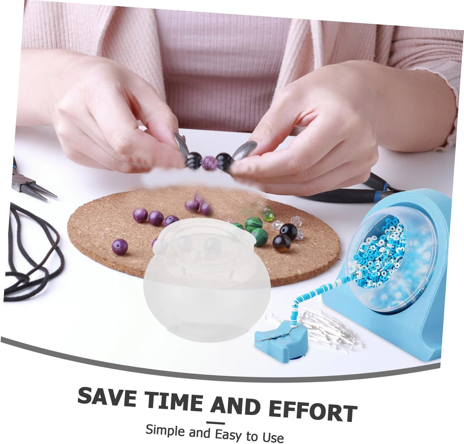 Homoyoyo Beading Tool Plastic Bead Stringing Accessory Crafting Bowl for Jewelry Making Supplies for Necklace and Bracelet Creation Efficient Design for Enhanced Bead Threading